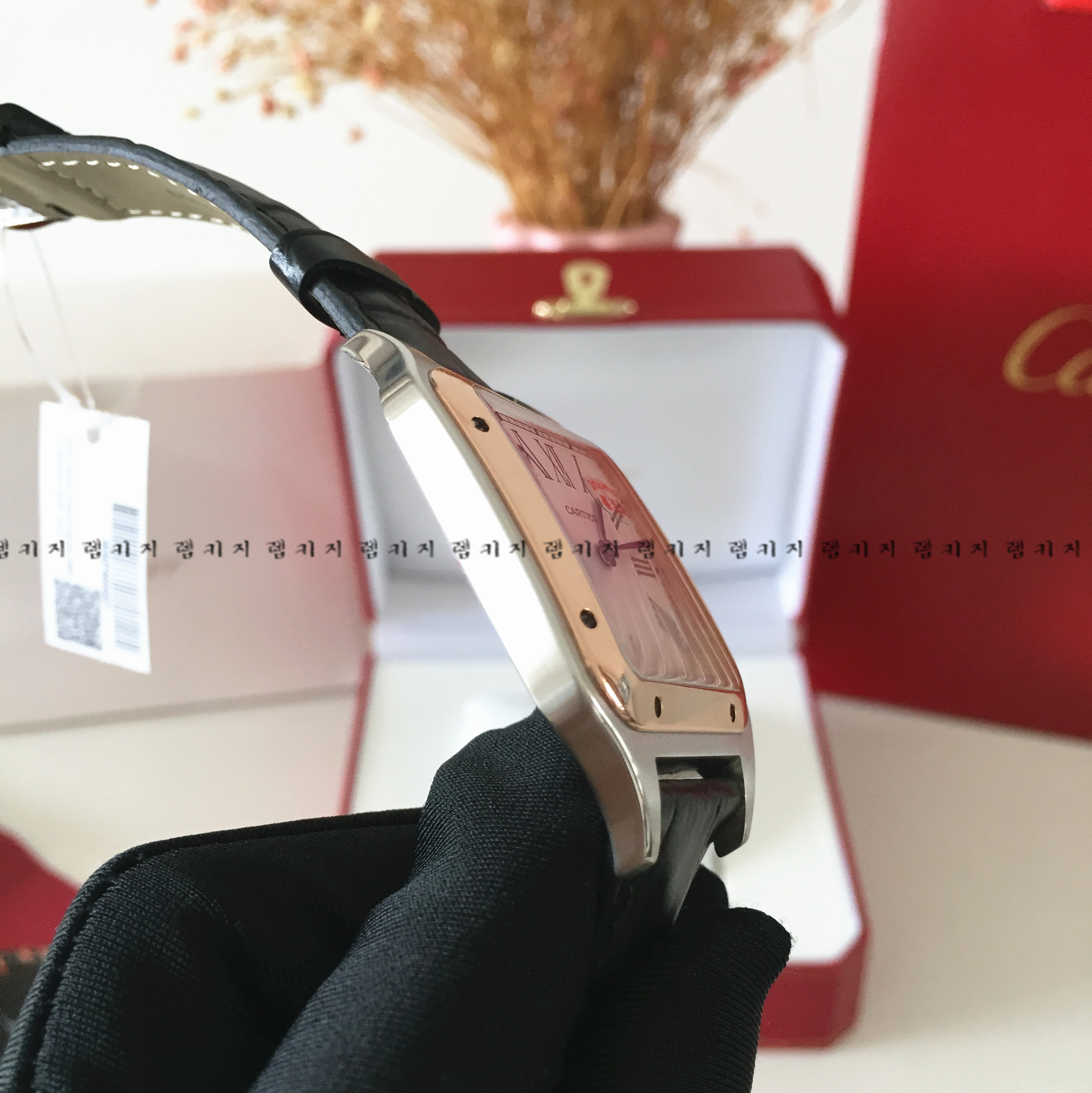 까르띠에 산토스 뒤몽 콤비 가죽시계